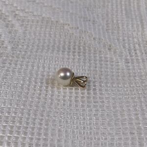 14K Solid Yellow Gold 5.5mm Round Bead White Pearl Solitaire Pendant charm